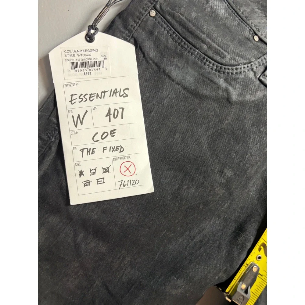 The Sinclair Mfg Co COE Denim Leggings Womens 30 Black Waxed Coated NWT